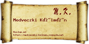 Medveczki Kálmán névjegykártya